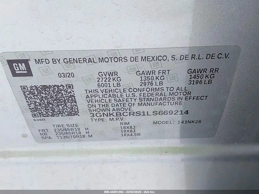 2020 CHEVROLET BLAZER FWD 2LT