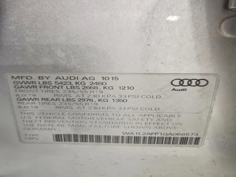 2016 AUDI Q5 PREMIUM PLUS  