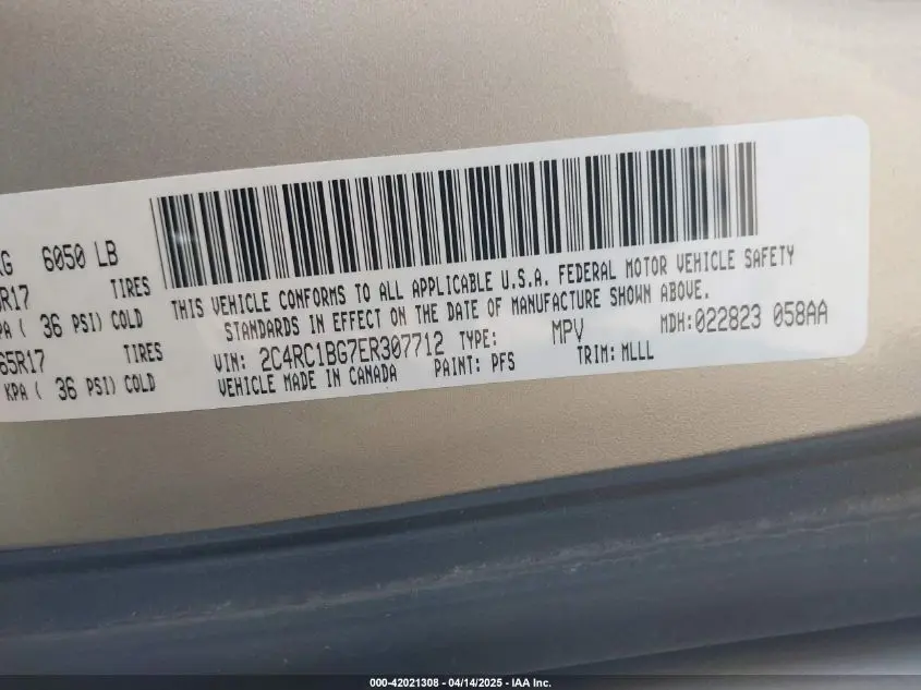 2014 CHRYSLER TOWN & COUNTRY TOURING