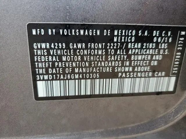 2016 VOLKSWAGEN JETTA SPORT  