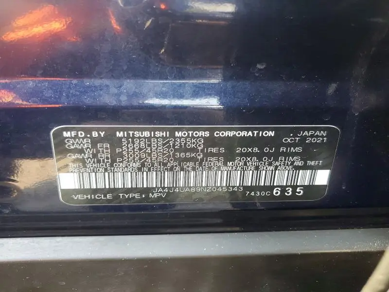 2022 MITSUBISHI OUTLANDER SE  