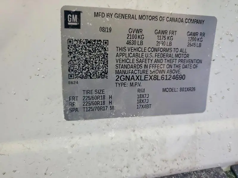 2020 CHEVROLET EQUINOX LT  