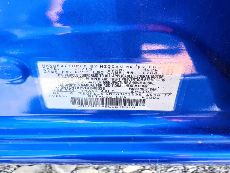 2016 NISSAN VERSA 1.6 SV  