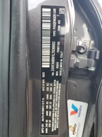 2020 ALFA ROMEO GIULIA TI  