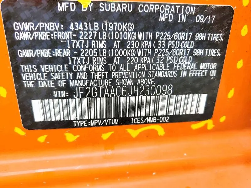 2018 SUBARU CROSSTREK   