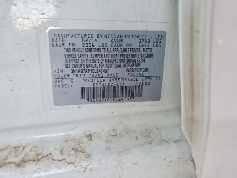 2014 NISSAN SENTRA S  