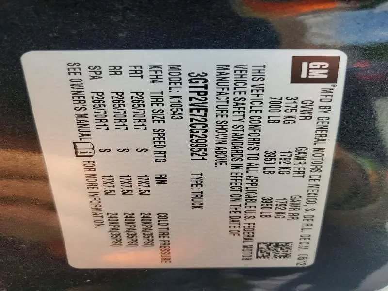 2012 GMC SIERRA K1500 SLE  