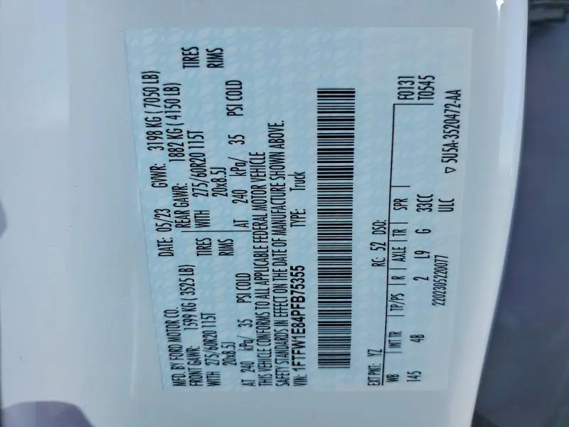 2023 FORD F150 SUPERCREW  