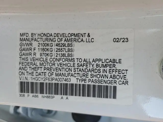 2023 HONDA ACCORD HYBRID EXL  
