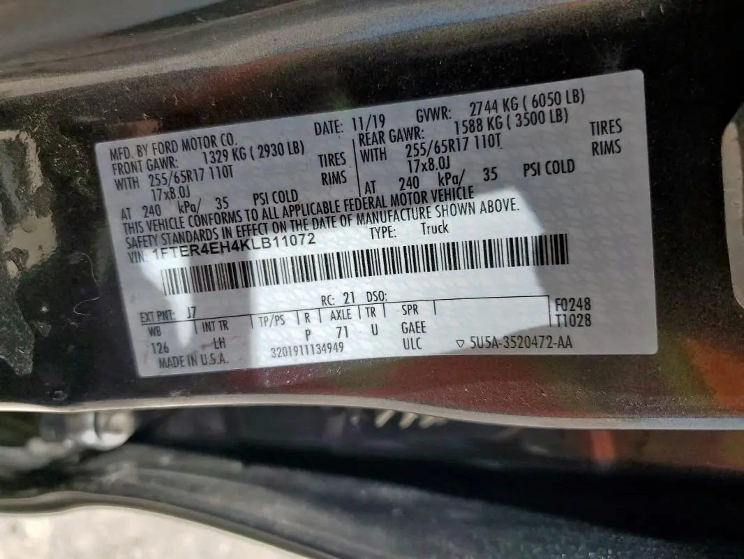 2019 FORD RANGER XL  