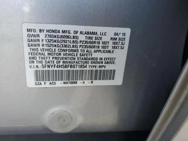 2015 HONDA PILOT EXL