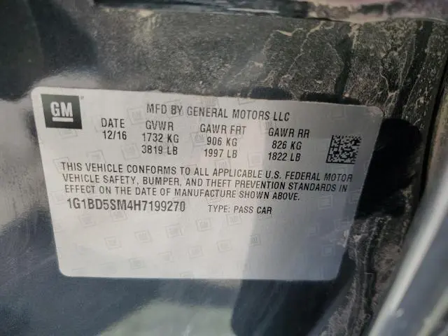 2017 CHEVROLET CRUZE LT