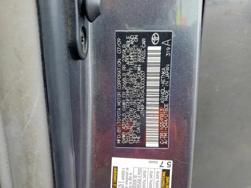 2010 TOYOTA CAMRY BASE  