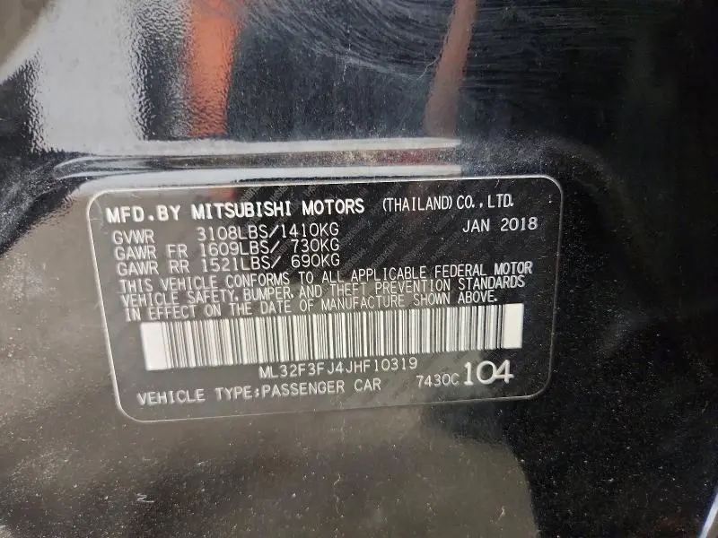 2018 MITSUBISHI MIRAGE G4 ES  