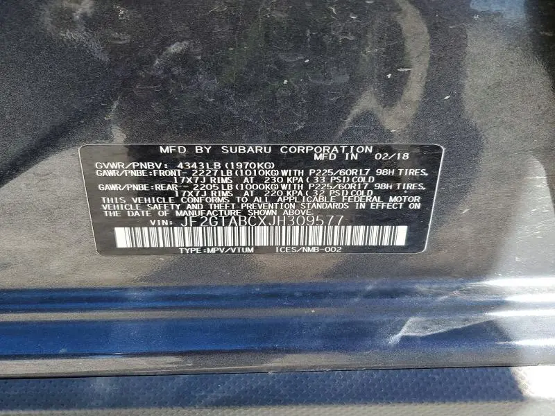 2018 SUBARU CROSSTREK PREMIUM  
