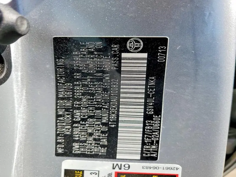 2010 TOYOTA CAMRY LE V6  