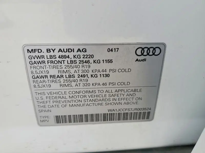 2018 AUDI Q3 PREMIUM PLUS  