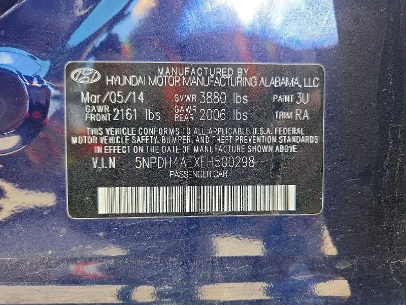 2014 HYUNDAI ELANTRA SE  