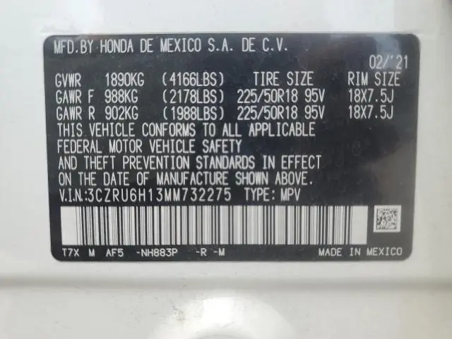 2021 HONDA HR-V SPORT  