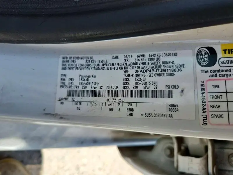 2018 FORD FIESTA SE  
