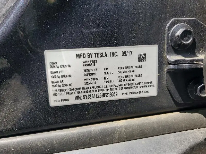 2017 TESLA MODEL S   
