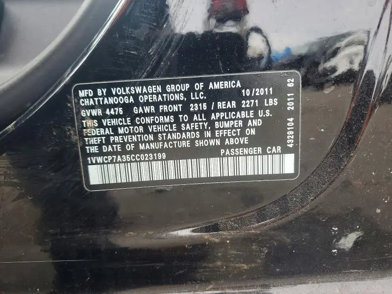 2012 VOLKSWAGEN PASSAT SEL  