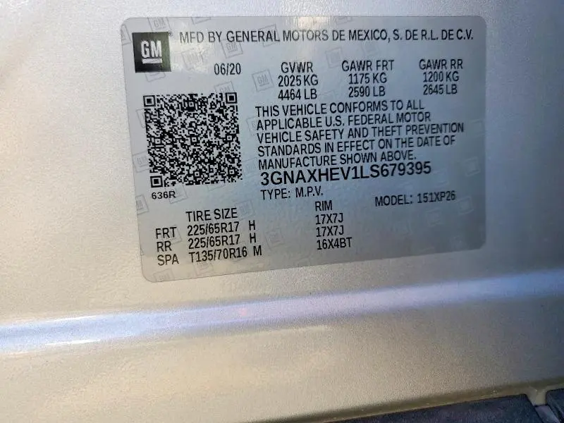 2020 CHEVROLET EQUINOX LS  