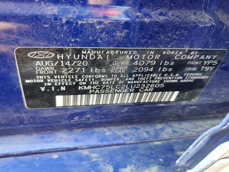2020 HYUNDAI IONIQ SE  