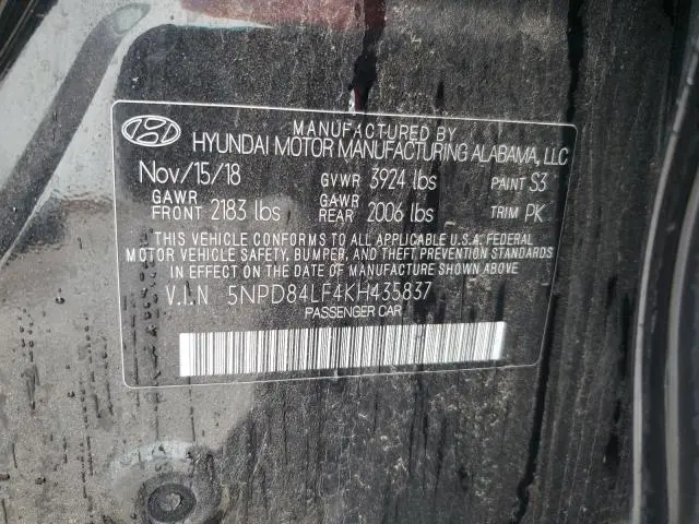 2019 HYUNDAI ELANTRA SEL  