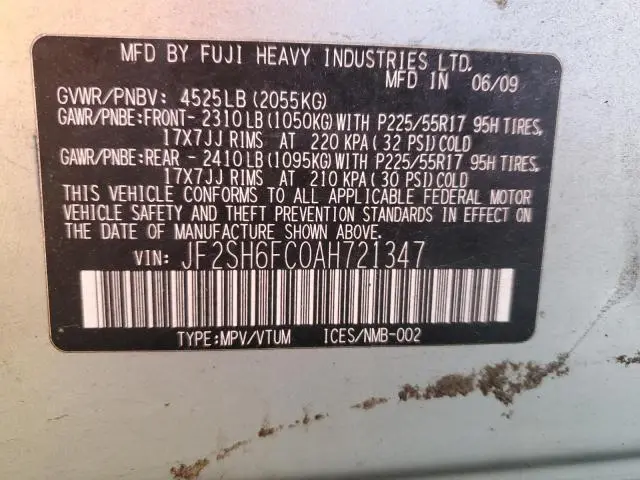 2010 SUBARU FORESTER 2.5XT LIMITED  