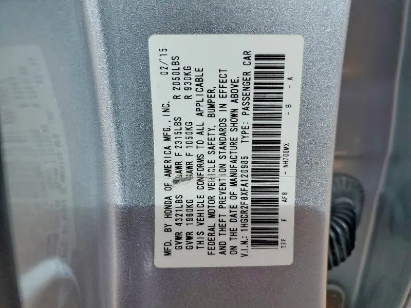 2015 HONDA ACCORD EXL  