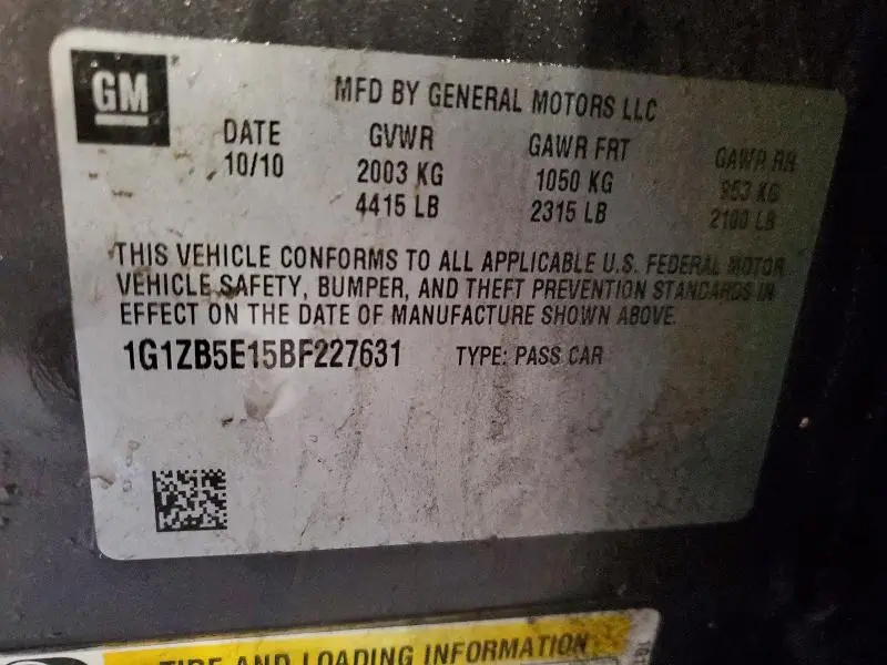 2011 CHEVROLET MALIBU LS  