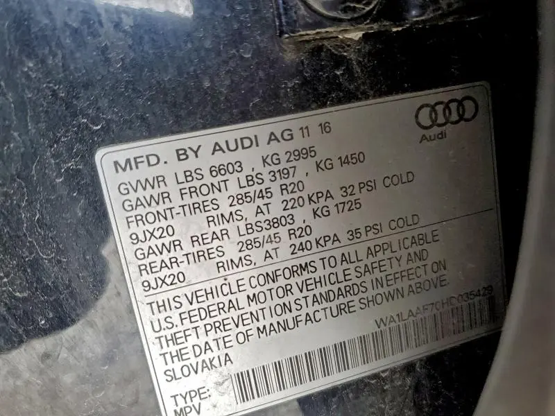 2017 AUDI Q7 PREMIUM PLUS  