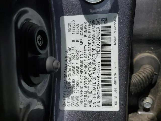 2021 HONDA CIVIC SPORT  