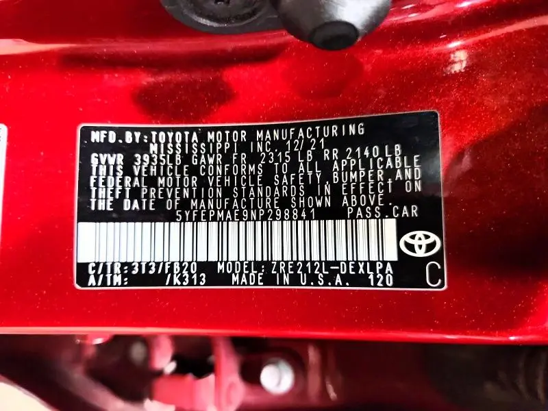 2022 TOYOTA COROLLA LE  