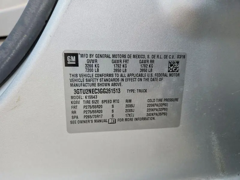 2016 GMC SIERRA K1500 SLT  