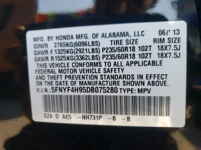 2013 HONDA PILOT TOURING  