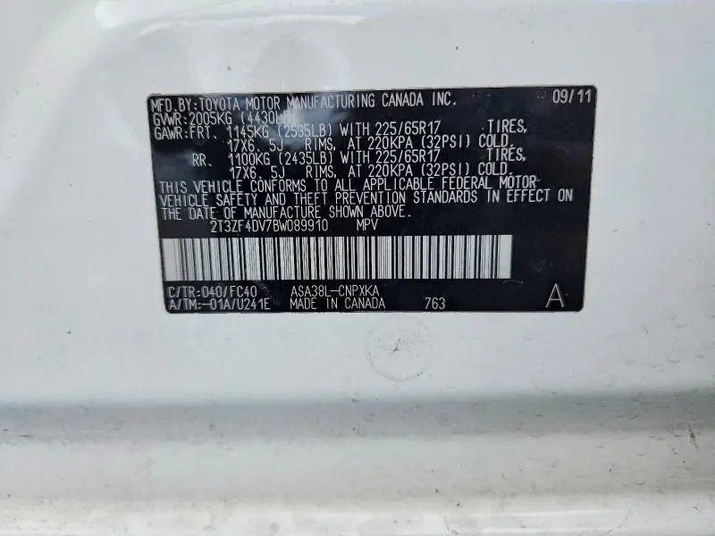 2011 TOYOTA RAV4 BASE  