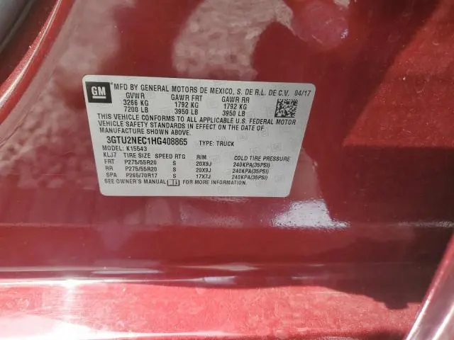 2017 GMC SIERRA K1500 SLT  
