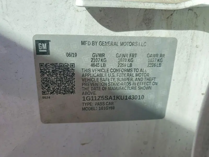 2019 CHEVROLET IMPALA LT  