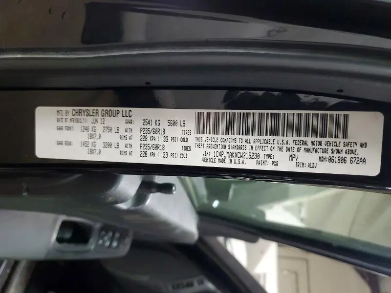 2012 JEEP LIBERTY SPORT  