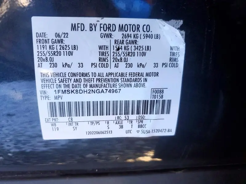 2022 FORD EXPLORER XLT  