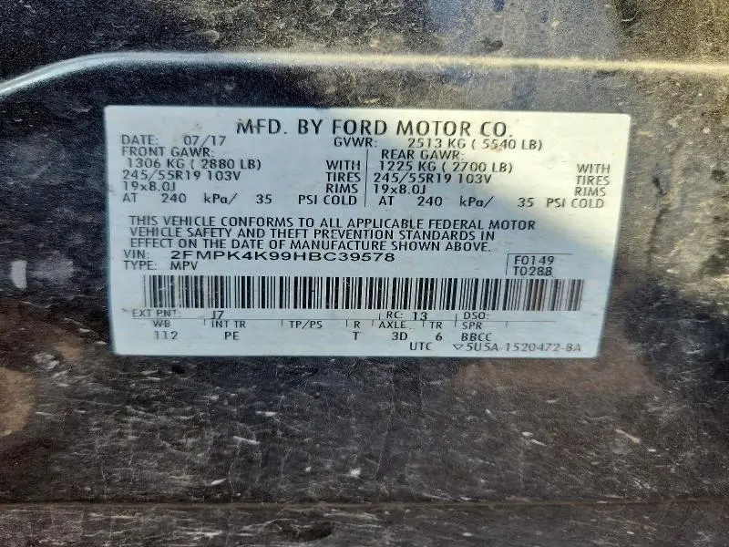 2017 FORD EDGE TITANIUM  
