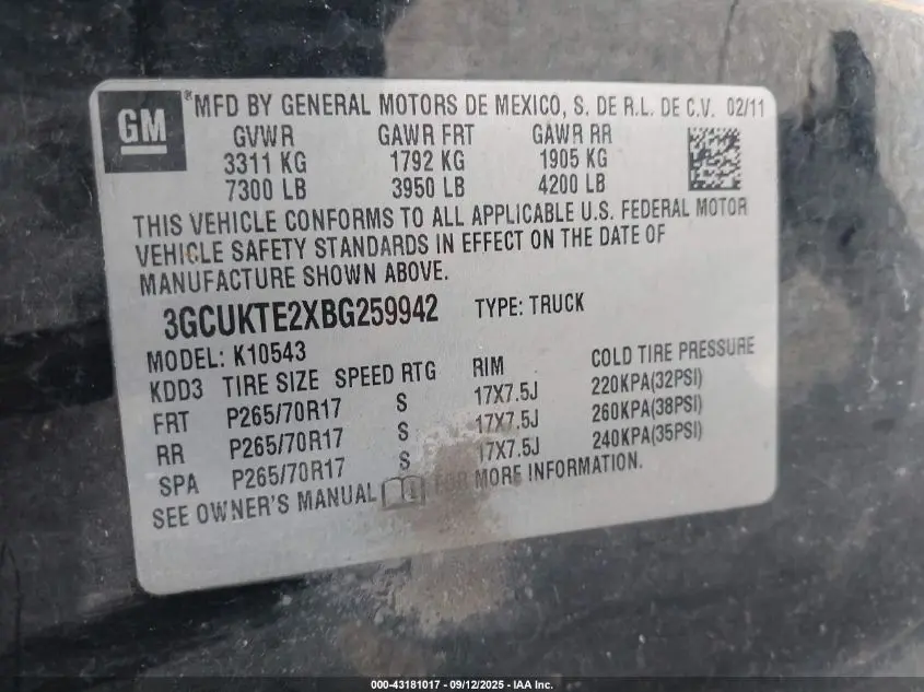 2011 CHEVROLET SILVERADO 1500 LTZ