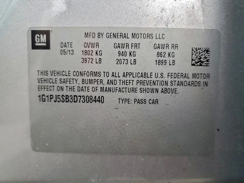 2013 CHEVROLET CRUZE ECO  