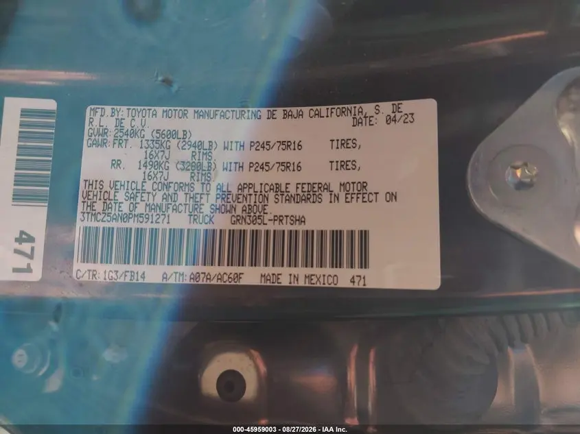 2023 TOYOTA TACOMA SR V6