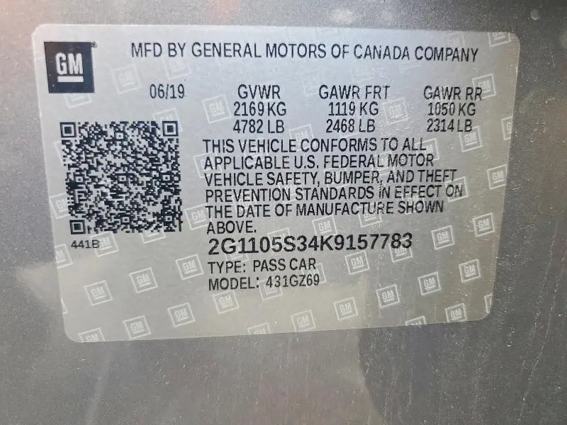2019 CHEVROLET IMPALA PREMIER  