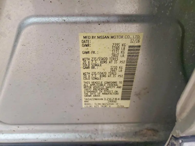 2017 NISSAN MURANO S  