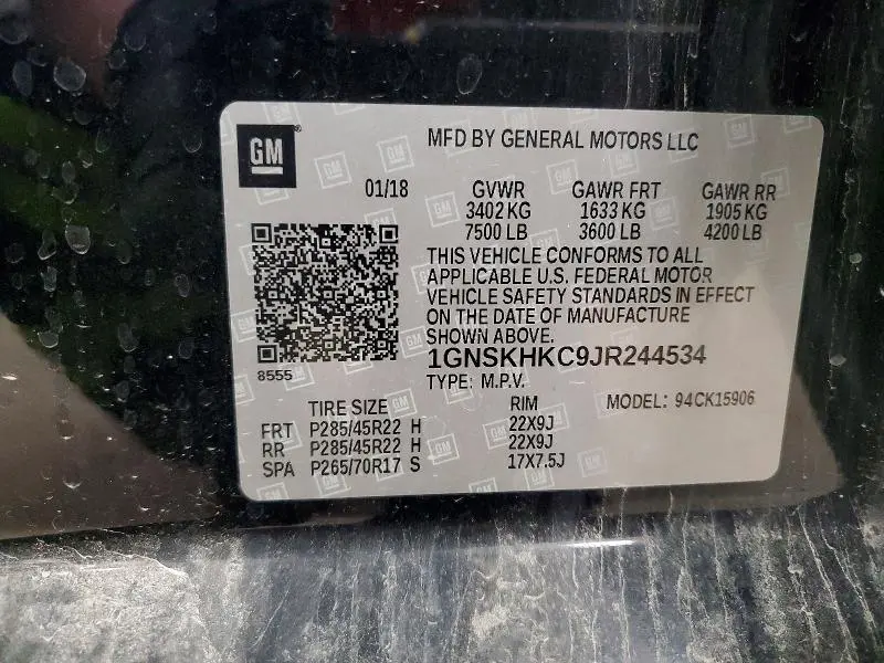 2018 CHEVROLET SUBURBAN K1500 LT  