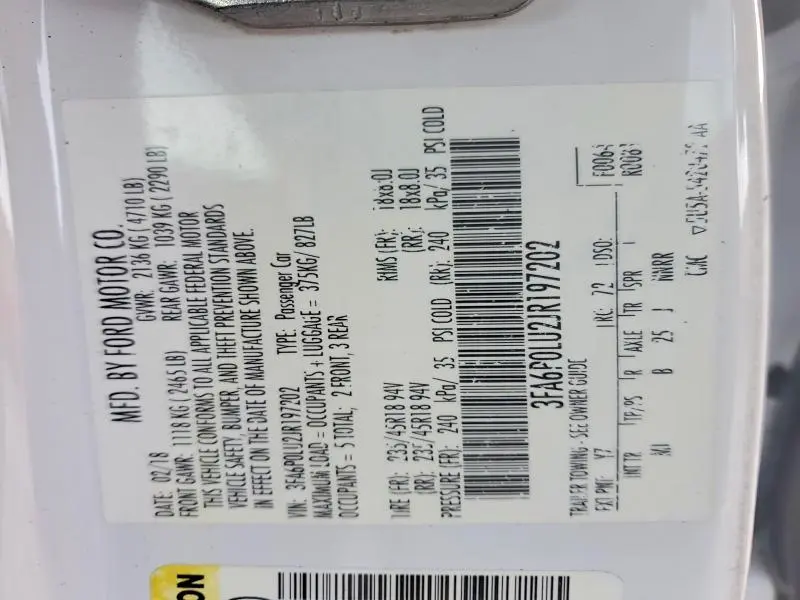 2018 FORD FUSION SE HYBRID  